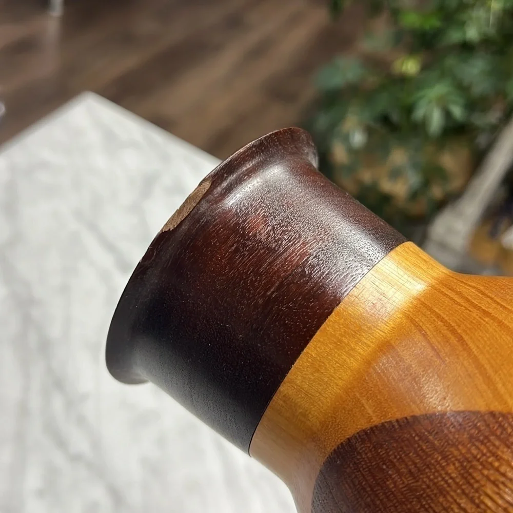 Handmade Two Tone Wooden Vase